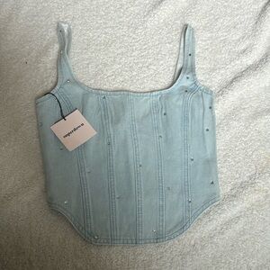 Super down denim top